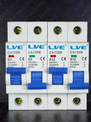 LIVE LVE CA1 Type B 6kA CB1 Type C 10kA Circuit Breaker Miniature MCB