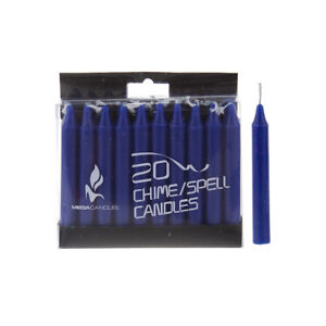 Mega Candles - Unscented 4" Chime / Spell Taper Candles - Dark Blue, Set of 20