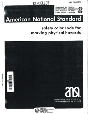 ANSI Z53.1-1979 - Safety Color Code for Marking Physical Hazards - Image 1 of 4