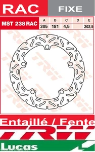 Disque de frein Avant TRW Lucas MST238RAC  BMW R 1200 GS ABS R12 2003-2007 - Imagen 1 de 1