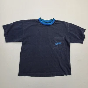 VTG 80s Apparatus Single Stitch Blank Aztec Mock Neck T-Shirt Large (14-16) - Picture 1 of 10