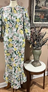 BY TIMO Floral ruffled Midi Dress Size L - Picture 1 of 11