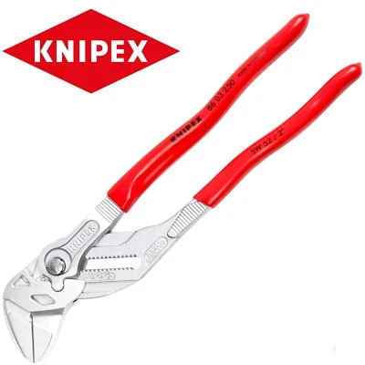 Knipex Pliers Wrench 250mm 10in Push Button Adjustable Spanner PVC Grips 8603250