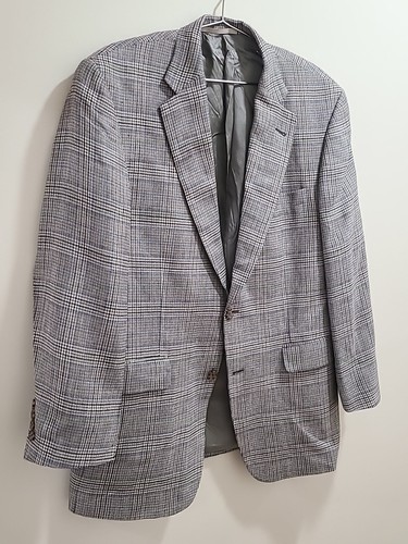 Blazer giacca sportiva Burberry London lana seta lino a scacchi taglia 41R