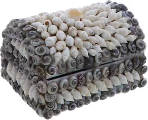 Caja de baratijas Li'Shay Nassa Shell Dome - blanca - Imagen 1 de 6