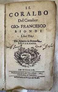 IL CORALBO DEL CAVALIER GIAN FRANCESCO BIONDI 1643 CARLO BOER SARDEGNA ROMANZO - Bild 1 von 6