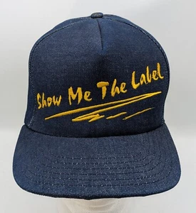 Cappello Berretto Snapback Vintage anni 90 SMWIA Show Me The Label Denim Union Made USA - Foto 1 di 9
