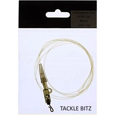 Carp Leaders transbraun Fluorkohlenstoff Karpfen Sicherheitsklips Angeln End Tackle Rigs