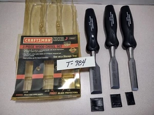 Vtg 3-Piece Craftsman Wood Chisel Set 936857 ½, ¾ &1” Metal Cap Ergonomic (984) - Picture 1 of 15