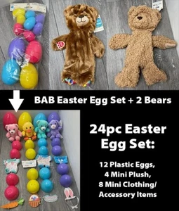 Build-A-Bear Lot: B-A-B 24pc Easter Egg Set + Birthday Bear & Timeless Bear - Picture 1 of 22