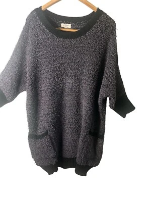 Umgee Púrpura Negro Manga Grueso Gran Tamaño Suéter Túnica Palomitas de Maíz Mujer Mediano Foto 1 de 4