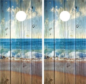 Calcomanía envolvente de madera envejecida vintage de madera de Cornhole - Imagen 1 de 3