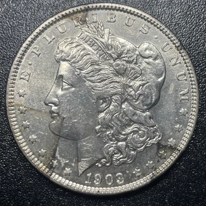 1903-P Morgan Silver Dollar $1 Unc Details Cleaned - Picture 1 of 2