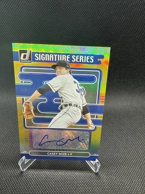 2021 Donruss Signature Series Casey Mize Gold /25 Auto #SS-CM Detroit Tigers RC - Image 1 of 3