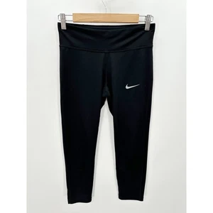 Nike Dri-Fit schwarz Power Essential 3/4 Cropped Leggings tailliert Capri Damen Small - Bild 1 von 8