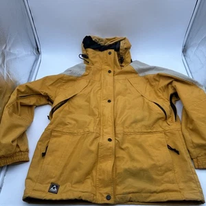 Men's Gerry Ski Snowboard Jacket Black Yellow Size Large Hood Waterproof Stain - Picture 1 of 17