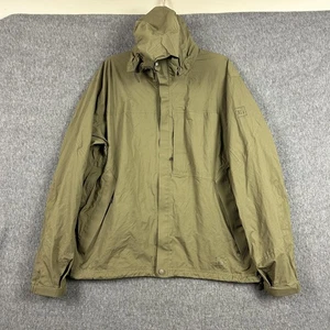 REI Jacket Mens XL Green Stowable Hooded Nylon Rain Shell Outdoors Hiking - Picture 1 of 20