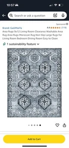 FairOnly Washable Area Rug 9x12 Large Boho Moroccan Rug Living Room Farmhouse - Picture 1 of 6