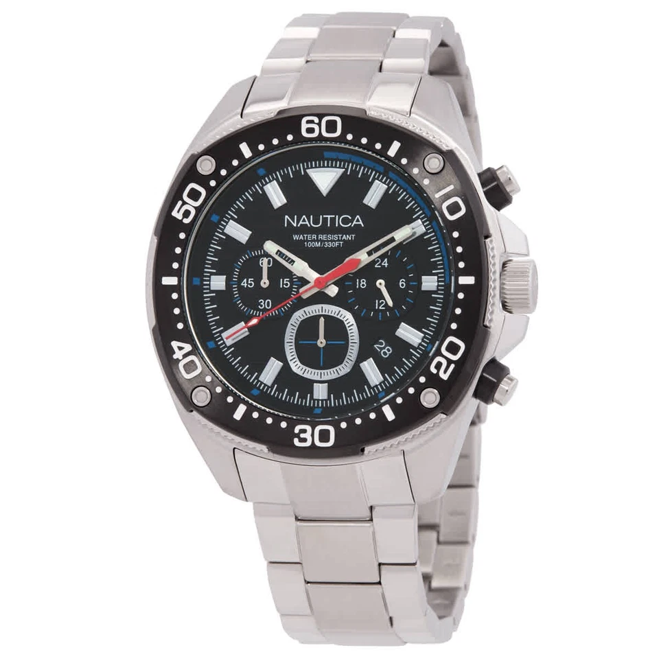 Nuevo reloj para hombre Nautica NAPBSF406 NCT vela azul esfera negra 46 mm Foto 1 de 3