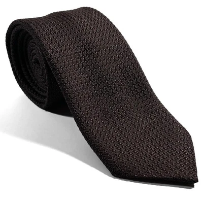 Corbata granadina de seda marrón oscuro (Garza Grossa) hecha a mano en Italia Foto 1 de 4