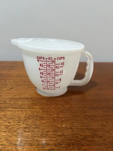 Vintage Tupperware 4 Tassen 1 Liter Messmix Vorratskanne rot blau mit Deckel - Bild 1 von 7