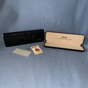 VTG Seiko 14k Karat Gold Collection Empty Box Black Limited Edition Disney Gift - Picture 1 of 13