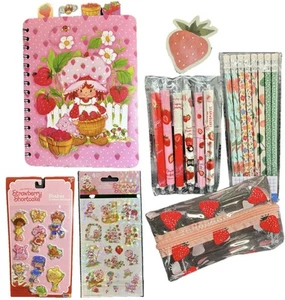 Strawberry Shortcake Tab Journal Sticker Sheets & Strawberry Pens Pencils + Bag - Picture 1 of 19