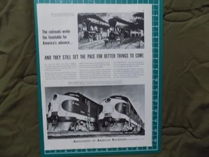 1954  PRINT AD ASSOCIATION OF AMERICAN RAILROADS TRAINS TRAVEL - Picture 1 of 1