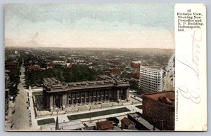Vintage Indianapolis Birdseye Postcard Showing Postoffice & K.P. Building - Picture 1 of 2