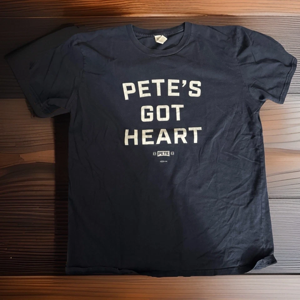 Camiseta Campaña Pete Buttigieg 2020 “Pete’s Got Heart” Azul Marino Talla L Foto 1 de 4