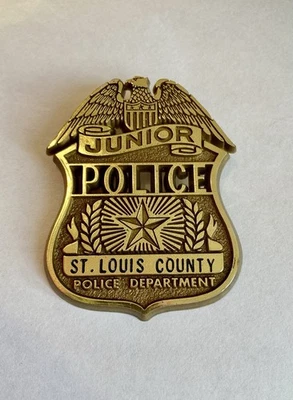 Vintage St Louis County Police Dept Junior Police Plastic Novelty Pinback Badge - Image 1 of 2