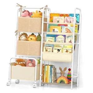 Kids Bookshelf and Toy Storage, Montessori Bookshelf, 4-Tier Baby Toddler Book - Picture 1 of 7