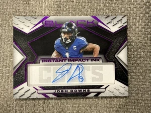 2025 Negro Fútbol Josh Downs Púrpura Impacto Instantáneo Automático En Tarjeta Colts/99 🔥 - Imagen 1 de 2