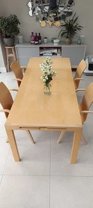 Extending Dining Table with 4 Reclining Chairs. 6-8 Seats Good Used Condition - Picture 1 of 7