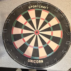 Vintage Sportcraft Unicorn Dartboard Vintage Dart Board 18" Thick 1.5" - 2 Sided - Picture 1 of 5
