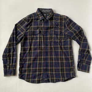 Vans Classic Fit Flannel Button Up Shirt Men’s M Medium Plaid brown black red - Picture 1 of 16