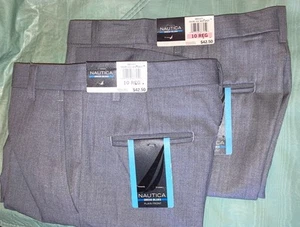 Zwei Paar NAUTICA Jungen 022 mittelgraue Anzughosen Größe 10 REG, vorne flach, neu mit Etikett - Bild 1 von 10