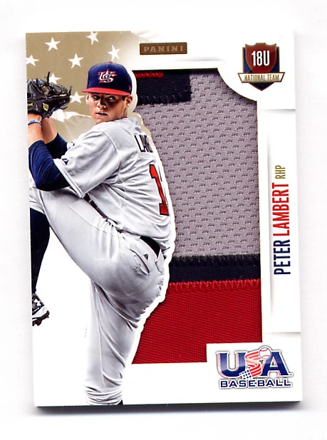 2014 Panini USA Baseball PETER LAMBERT Jersey PATCH Card #/25! - Image 1 of 1