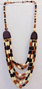 "Collar de cuentas de madera y plástico de 26", 6 hebras - Imagen 1 de 6
