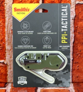 Smith's Tactical 50981 PP1-Tactical Knife Sharpener Glass Breaker OD Green - Picture 1 of 6