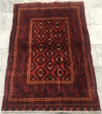3x5 Vintage Afghan Handmade Door Mat Rug Sumak Tribal Turkish Wool Kilim Rug - Image 1 of 4