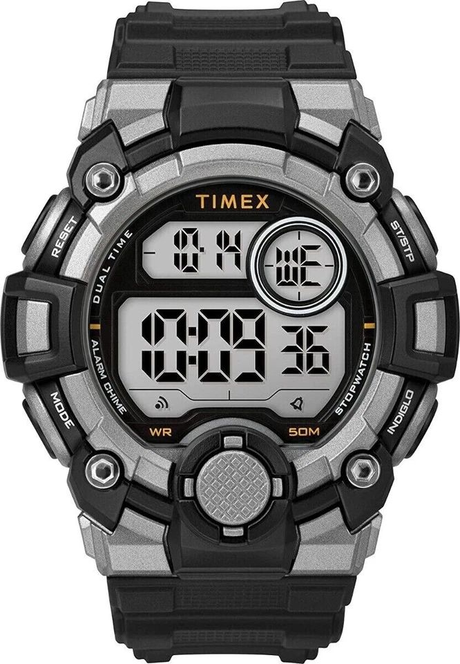 Timex A-game DGTL 50mm Resin Strap Watch Gray