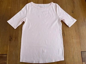 Ex-Famous Store Pale Apricot 100% Cotton Jersey Boat Neck T-Shirt - BNWOT - Picture 1 of 1