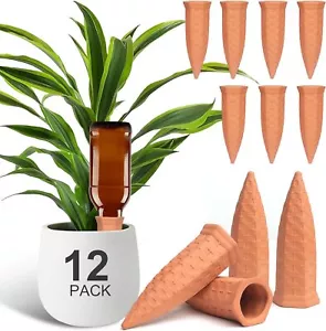 Plant Self Watering Stakes 12 Pack Terracotta Watering Spikes for Indoor and for - Picture 1 of 1