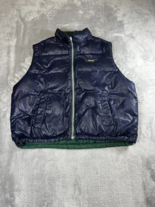 Eddie Bauer EBTEK Vest Mens Sz XL Zip Front Reversible Goose Down Blue Puffer - Picture 1 of 17
