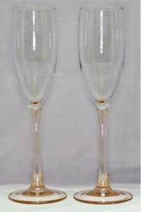2 - Bicchieri da champagne scanalati Cristal D’Arques Durand colore rosa stelo e base 8,75 - Foto 1 di 3