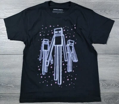 Boys Medium 10-12 Minecraft Enderman Halloween Glow in the Dark Shirt T-Shirt - Image 1 of 4