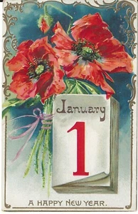 A Happy New Year embossed used 1908 Tuck's postcard posted Linden, NY - Bild 1 von 2