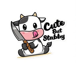 Cute But Stabby Funny Sticker - Picture 1 of 2