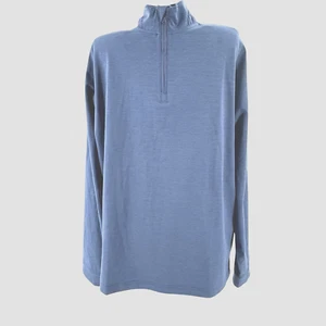 Pullover Johnnie-O Athletic Performance 1/4 Cremallera Azul-Gris Para Hombre Grande - Imagen 1 de 11